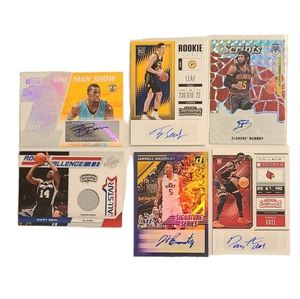 Lot of 6 NBA Autographed/Serial Numbered/Jersey Relic Basketball Cards
